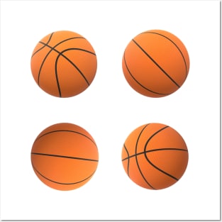 Basketball Lovers Basketballs Pattern for Fans and Players (White Background) Posters and Art